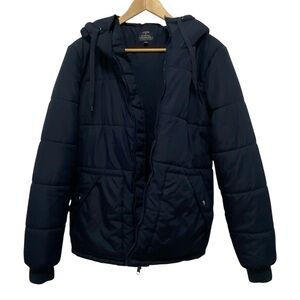J. Crew Navy Blue Hooded Puffer Jacket - Brand New - Men’s Small